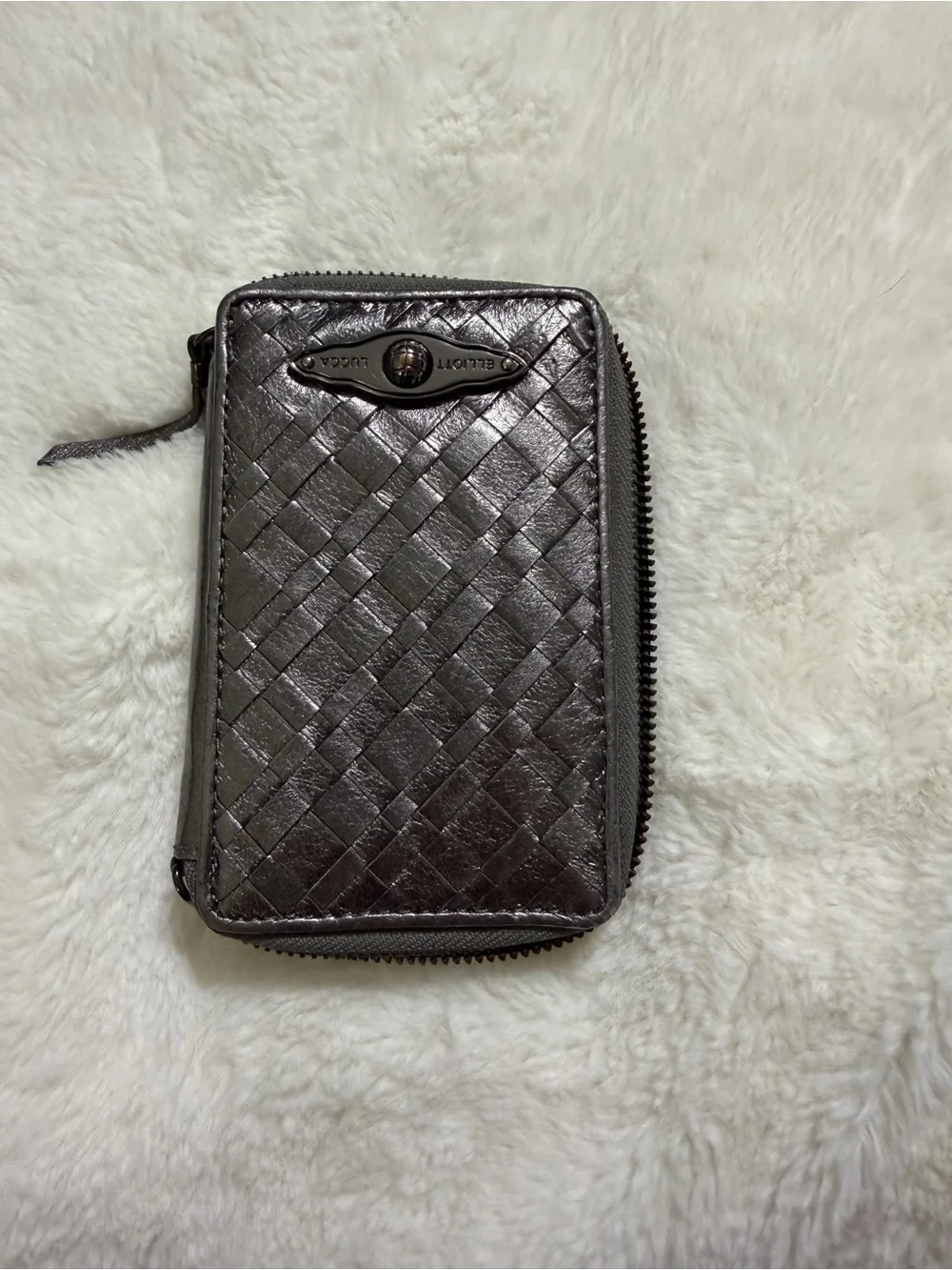 Elliott Lucca Metallic Woven Leather Wallet ✨